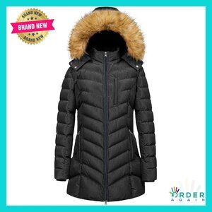 Winter Hooded Puffer Jacket Waterproof Warm Long Parka Classic Feminine